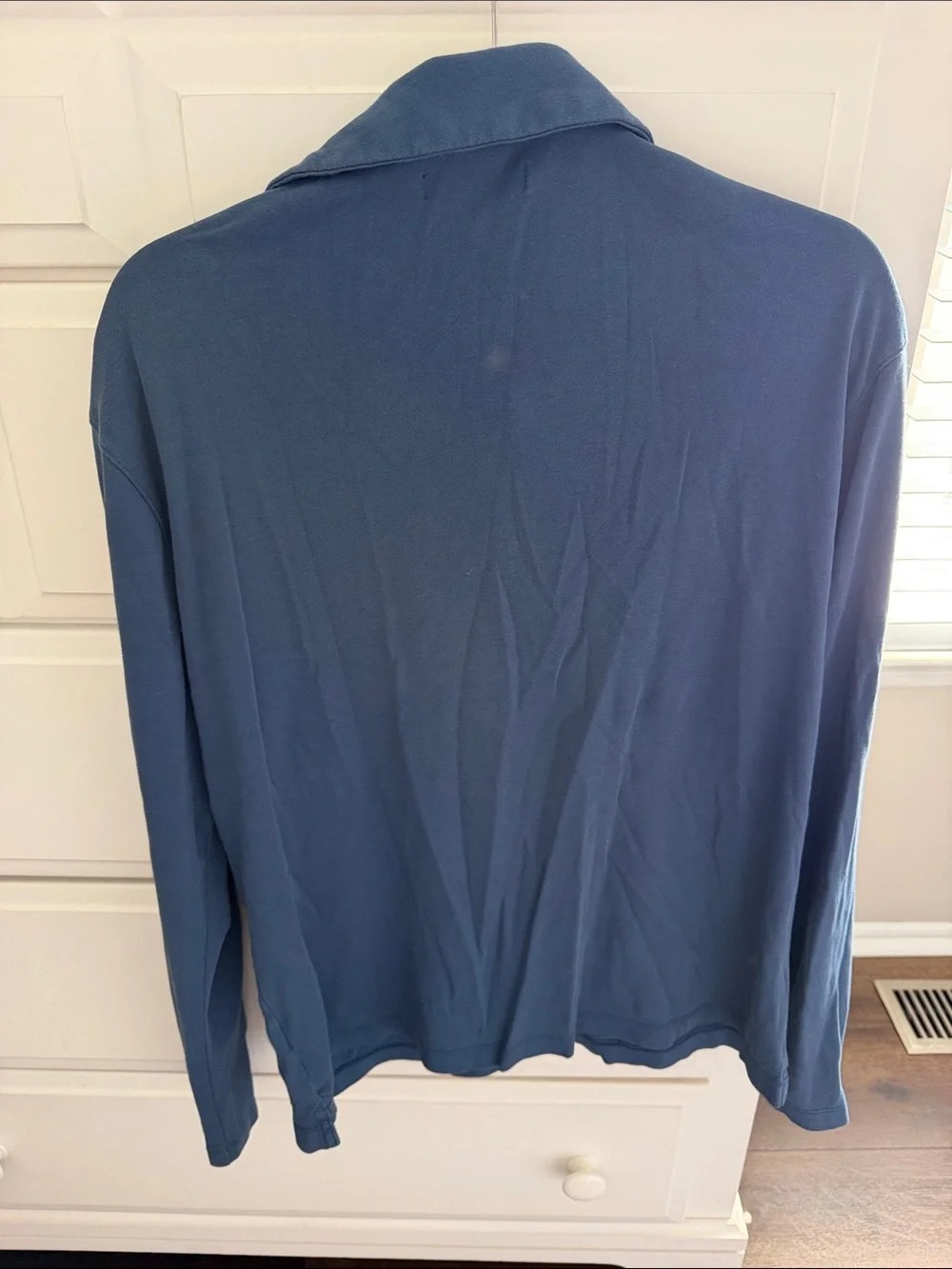 Banana Republic Men's Long-Sleeve Polo in Deep Blue